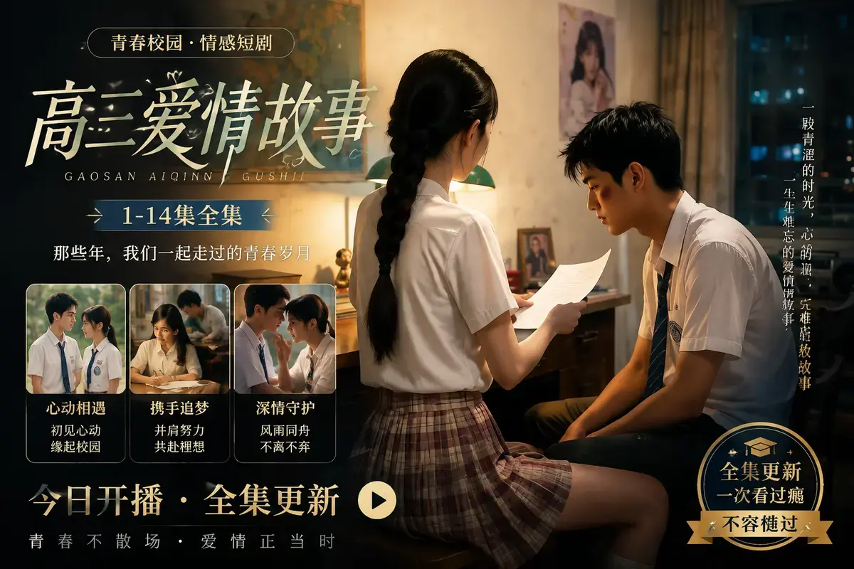 《AI短剧：高三爱情故事》全季高清完整版 - 资源下载无广告 - AI数字人短剧在线观看